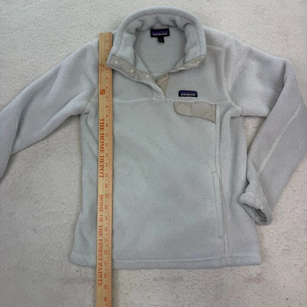Patagonia Women's Snap-T Re-Tool 1/4 Zip Pullover Fleece Cream Ivory Size Small - Picture 5 of 6